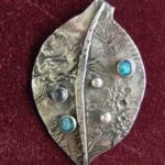 Leaf Pendant with Turquoise