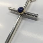 Large Cross with Star Sapphire and Gold Setting