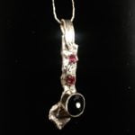 Pink and Black Stone Pendant
