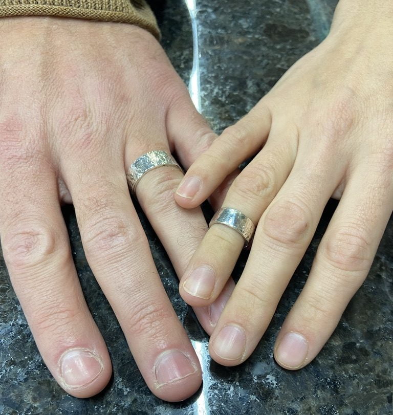 Photo of finished Couples Rings